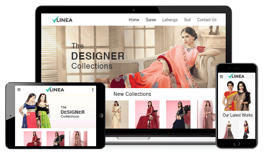 Multi-device optimized designer saree & lehenga ecommerce store powered by StoreHippo.