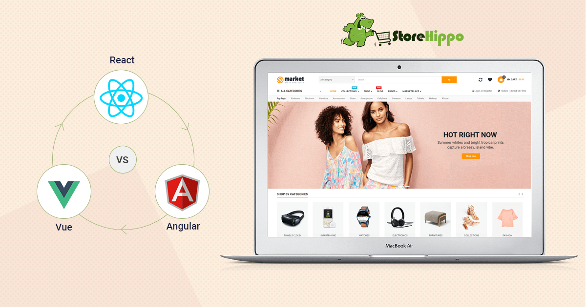 React-Angular-Vue|What's the right choice for ecommerce|StoreHippo