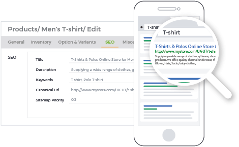 StoreHippo SEO friendly platform's inbuilt SEO tools for faster SERP rankings.