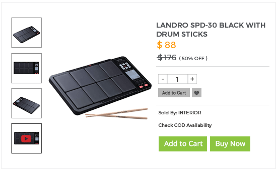 Product page of an musical instruments store built using StoreHippo ecommerce platform.